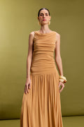 Vestido Drapeado em Malha Soft