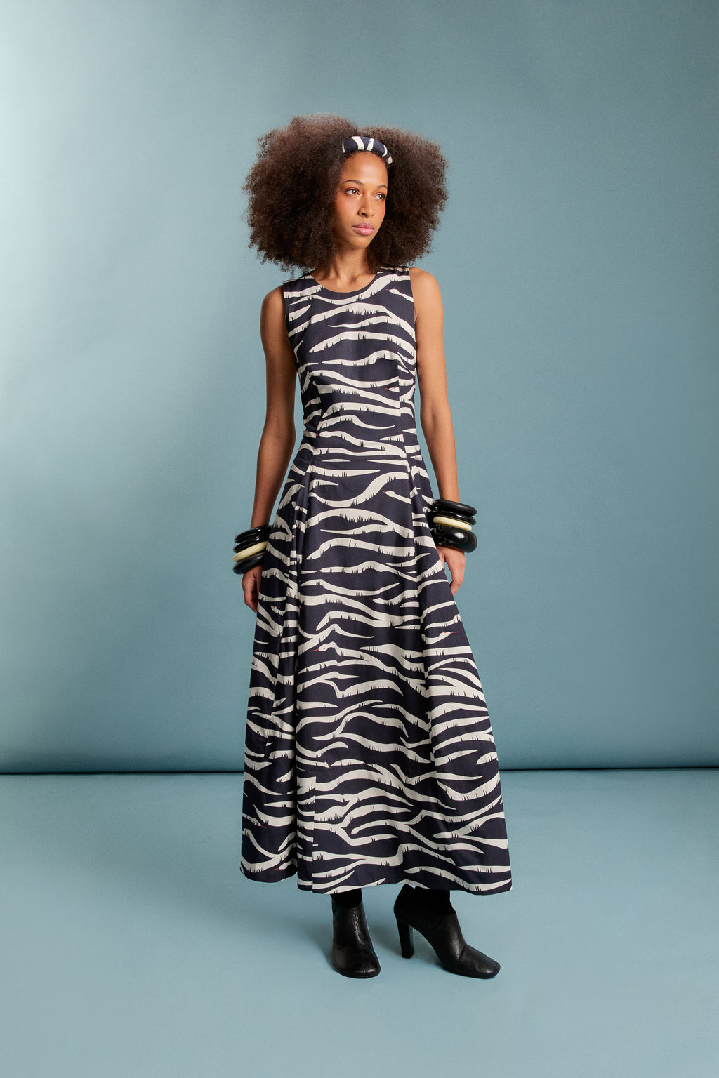Vestido Nesgas Cobra Zebra PB em Tricoline Paper