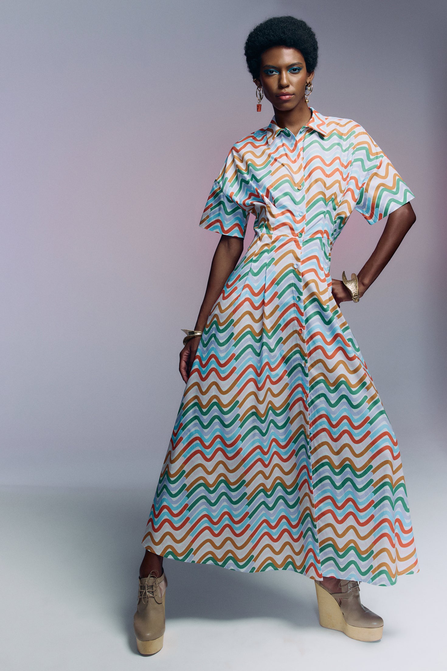 Chemise Aguadeiro Multicolor em Tricoline